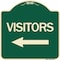 Signmission Visitors with Left Arrow Heavy-Gauge Aluminum Architectural Sign, 18" x 18", G-1818-24617 A-DES-G-1818-24617 - alternate 1